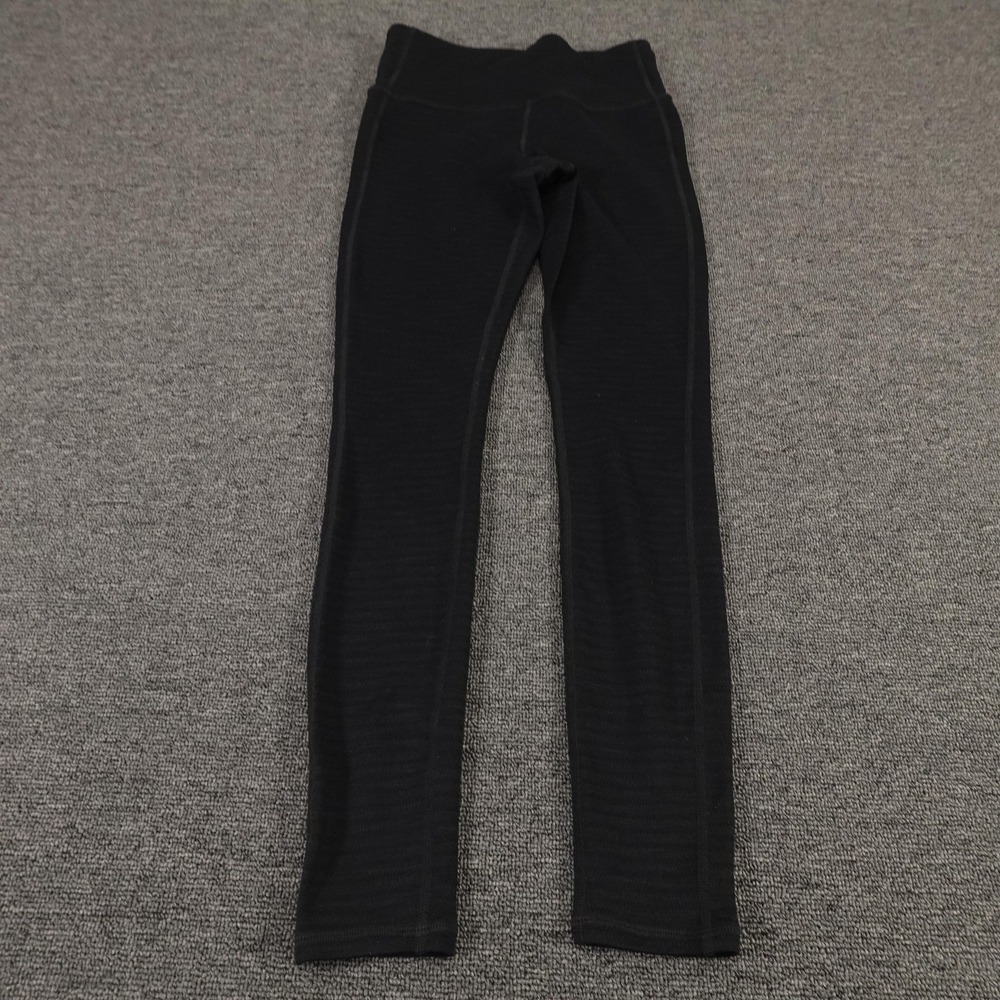 Athleta Leggings Womens‎ XS Black High Rise Ankle Knit Base Layer Yoga Athletic